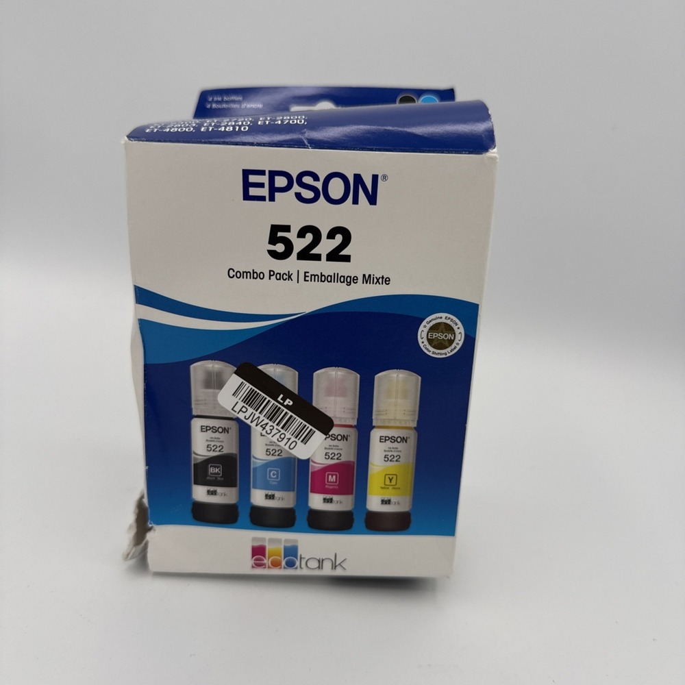 Epson 522 EcoTank Ink Ultra-high Capacity Bottle Black & Color Combo Pack